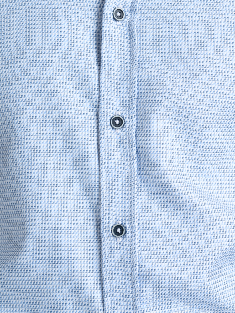 Camicia uomo armaturata azzurra micro disegno geometrico