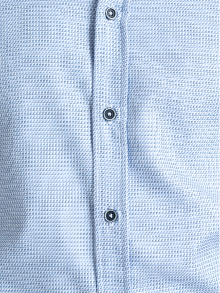 Camicia uomo armaturata azzurra micro disegno geometrico