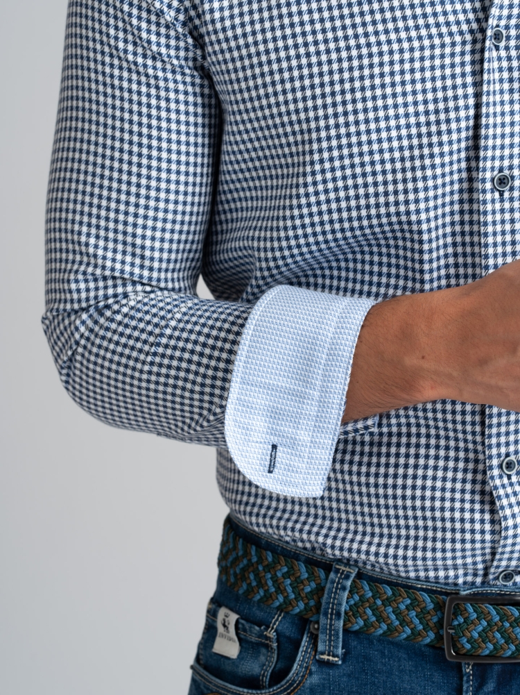 Camisa de cuadros azul y celeste para hombre