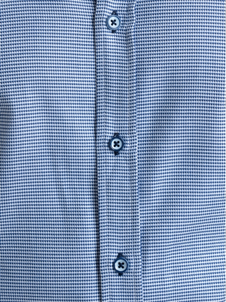 Camisa de pata de gallo azul y azul claro para hombre