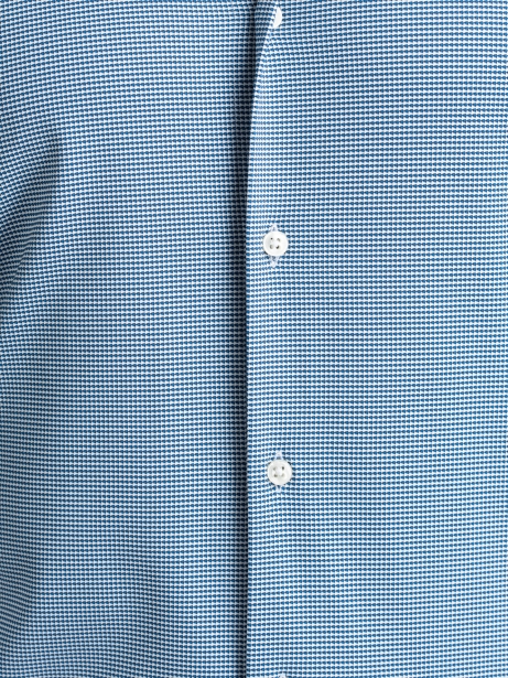 Camicia uomo TECNO armaturata blu e bianca con collo semi francese 2