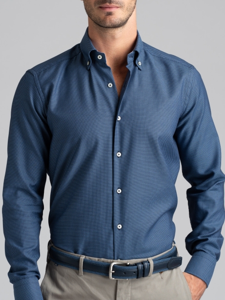 Camicia uomo regular armaturata blu e azzurra