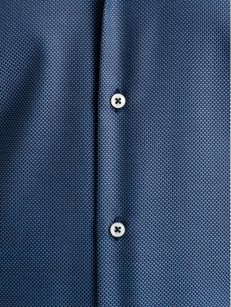 Camisa regular reforzada azul y celeste para hombre