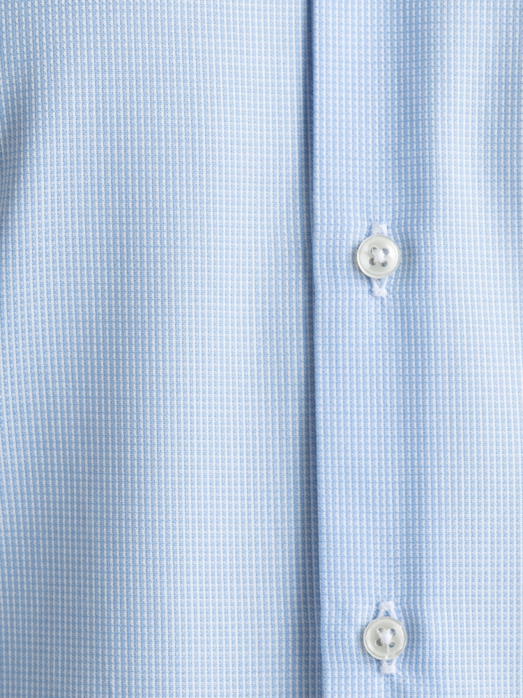 Camisa azul regular microarmada de hombre