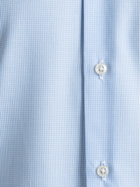 Camisa azul regular microarmada de hombre