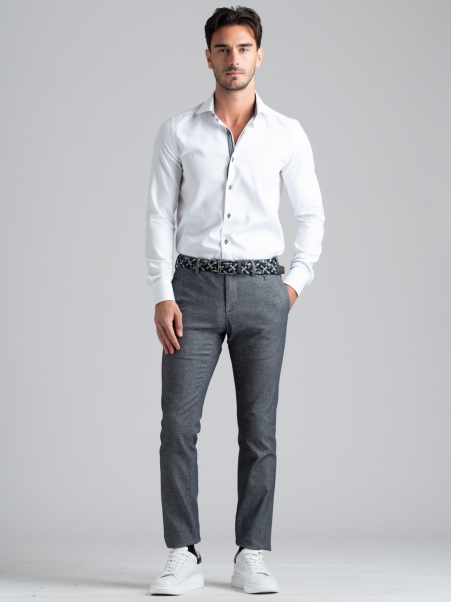 Pantalone uomo chino gessato