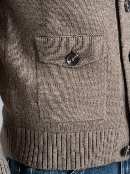 Chaqueta de hombre en mezcla de lana finura 5 con bolsillos y botones