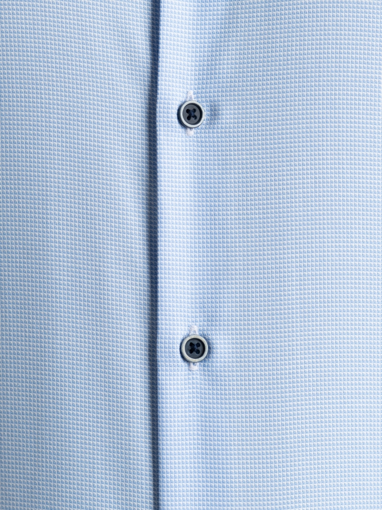 Camicia uomo micro armaturata azzurra collo semi francese