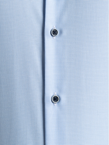 Camisa microblindada para hombre azul claro cuello semifrancés