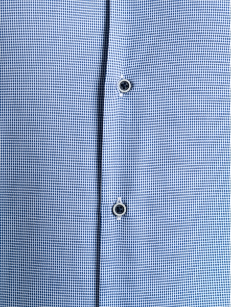 Camicia uomo micro armatura azzurra con collo button down