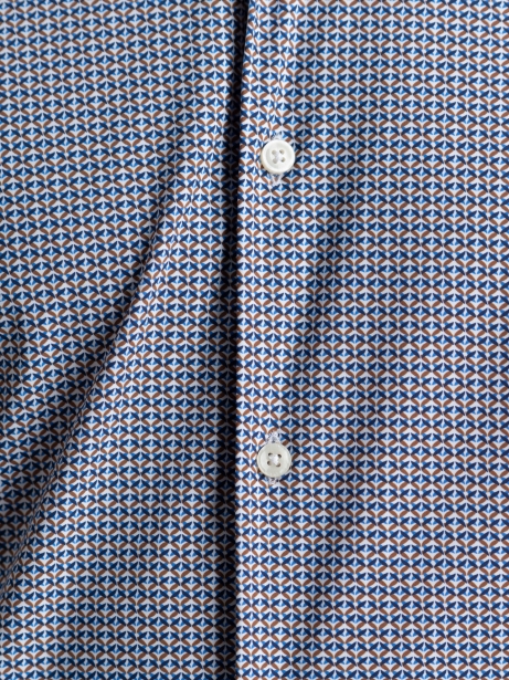 Camicia uomo TECNO micro geometria blu, avio e bianco 2