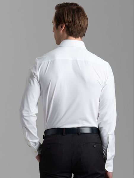 Camisa de hombre TECNO de tejido acorazado blanco