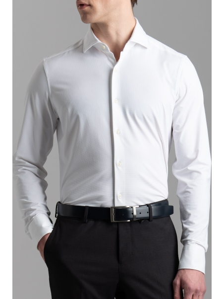 Camisa de hombre TECNO de tejido acorazado blanco