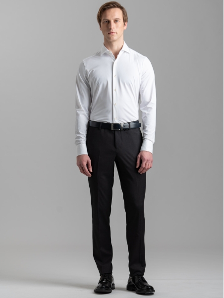 Camisa de hombre TECNO de tejido acorazado blanco
