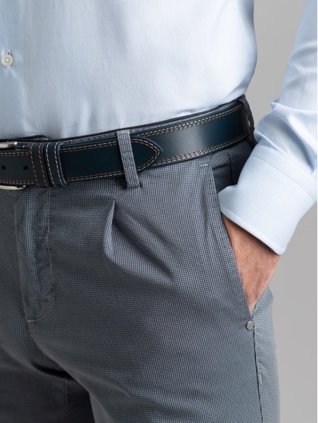 Pantalón chino de hombre de algodón elástico con microestampado
