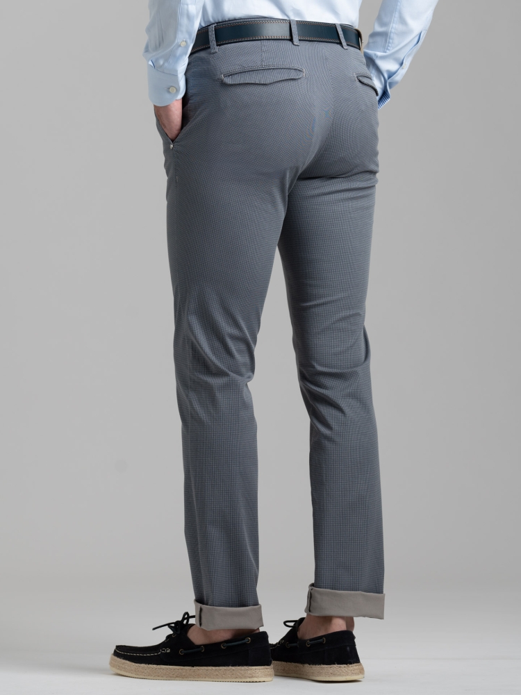 Pantalón chino de hombre de algodón elástico con microestampado