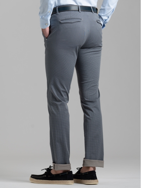 Pantalón chino de hombre de algodón elástico con microestampado