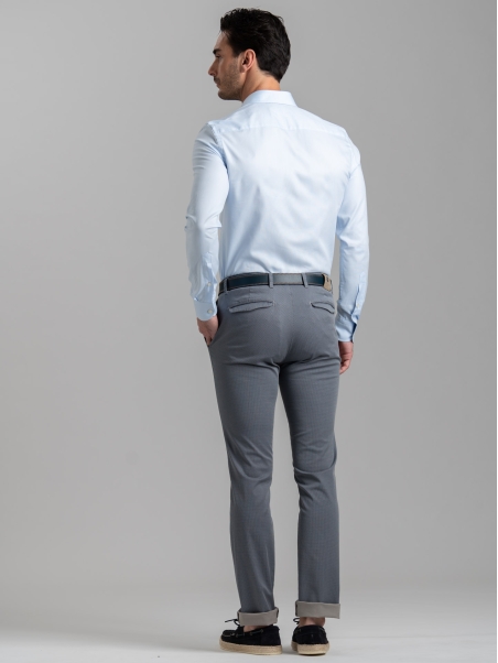 Pantalón chino de hombre de algodón elástico con microestampado