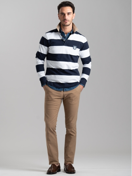 Polo de manga larga para hombre
