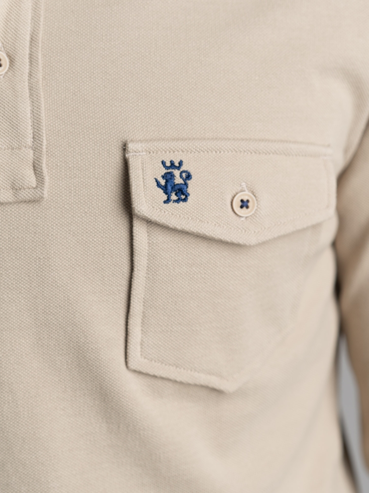 Polo de hombre de manga larga con bolsillo