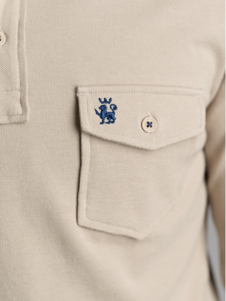 Polo de hombre de manga larga con bolsillo