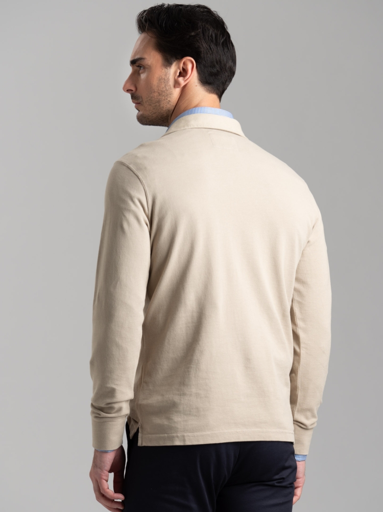 Polo de hombre de manga larga con bolsillo