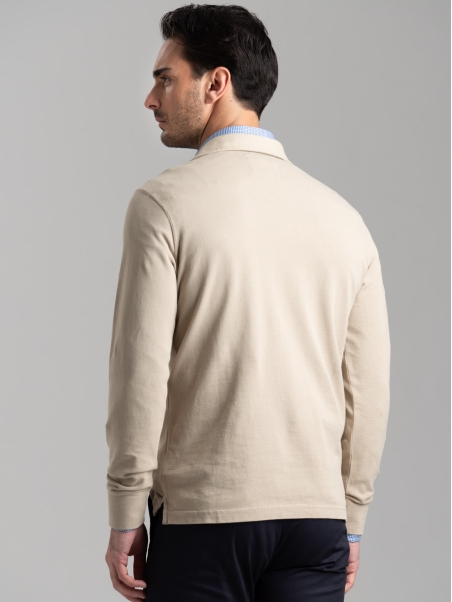 Polo de hombre de manga larga con bolsillo