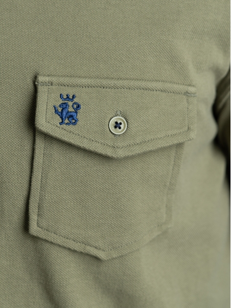 Polo de hombre de manga larga con bolsillo