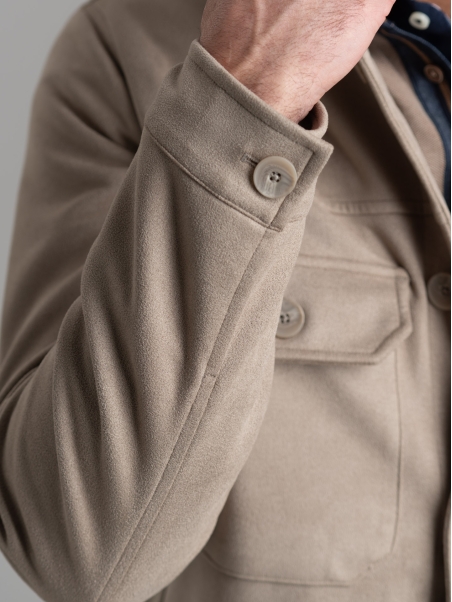 Chaqueta de ante para hombre con cuatro bolsillos