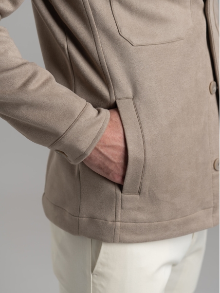 Chaqueta de ante para hombre con cuatro bolsillos