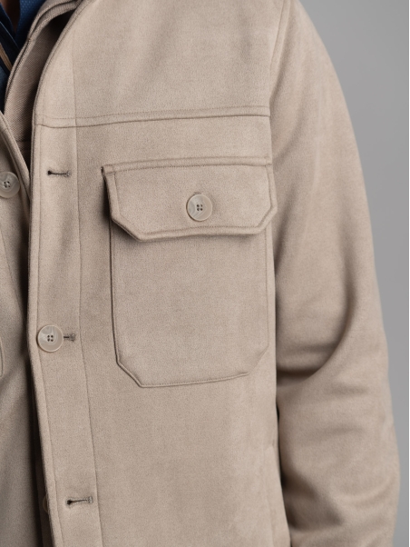 Chaqueta de ante para hombre con cuatro bolsillos