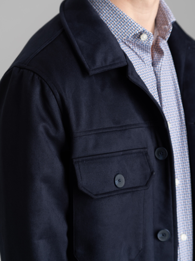 Chaqueta de ante para hombre con cuatro bolsillos