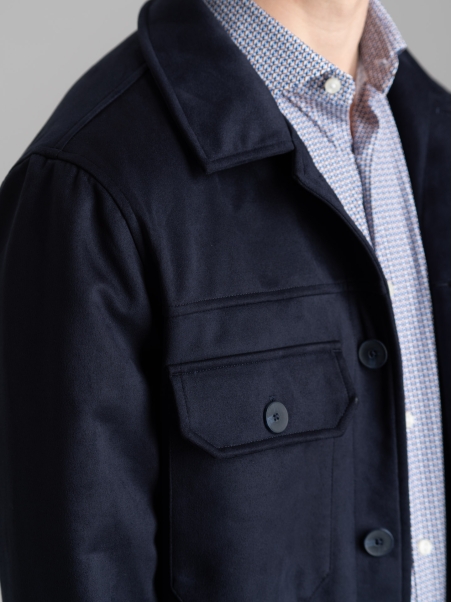 Chaqueta de ante para hombre con cuatro bolsillos