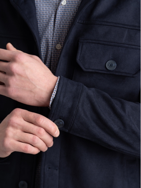 Chaqueta de ante para hombre con cuatro bolsillos