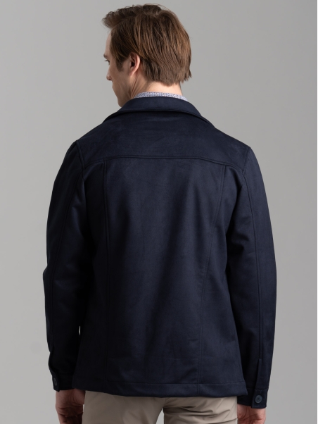 Chaqueta de ante para hombre con cuatro bolsillos