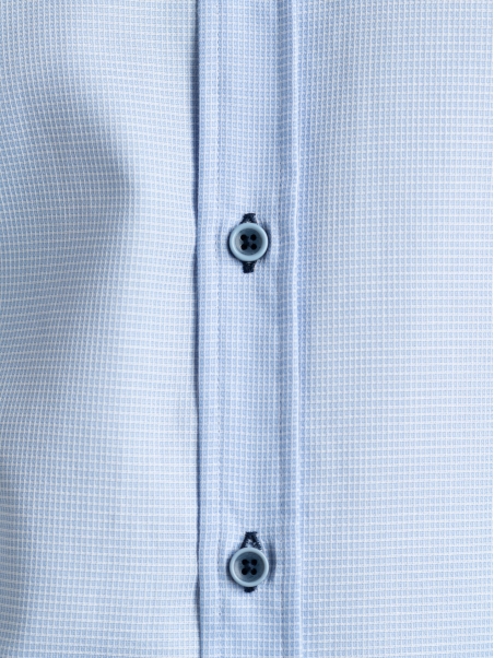 Camicia uomo micro armatura azzurra con collo semi francese