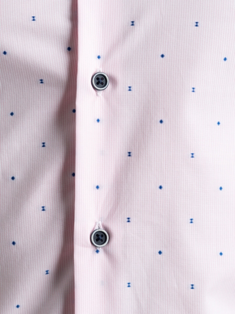 Camicia uomo millerighe rosa con collo button down 2