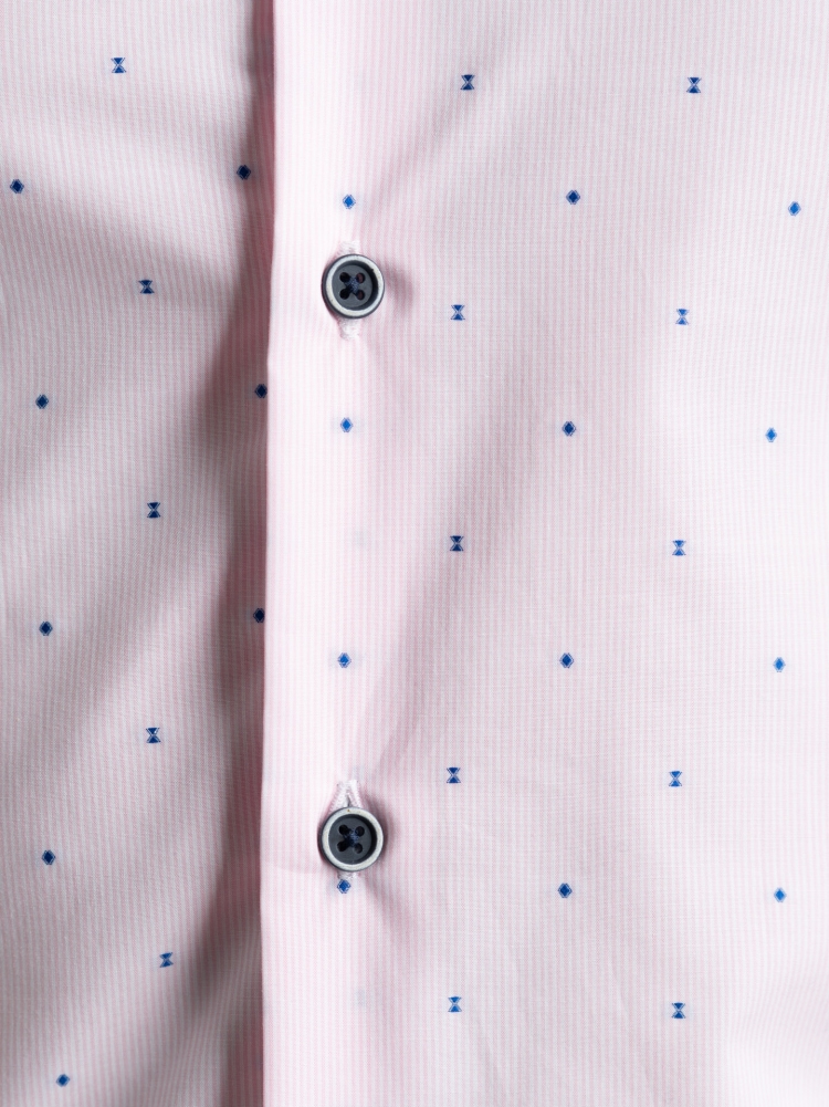 Camicia uomo millerighe rosa con collo button down