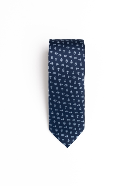 Corbata de seda con flor de efecto micro satinado 2