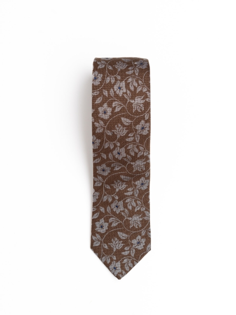 Corbata de seda con motivos florales 2