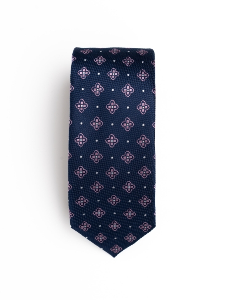 Corbata de seda con estampado floral rosa