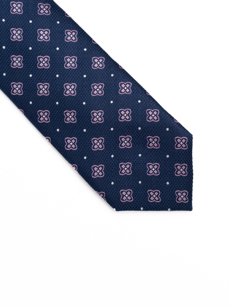 Corbata de seda con estampado floral rosa 2