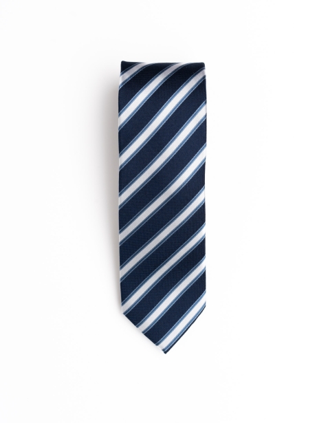 Corbata de seda a rayas del regimiento azul claro