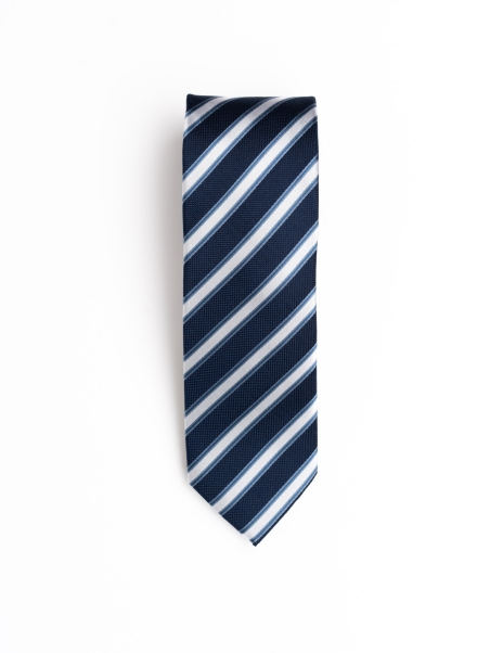 Corbata de seda a rayas del regimiento azul claro
