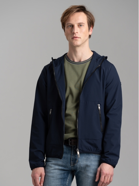 Chaqueta TECNO de hombre con cremallera completa, forro de punto y capucha