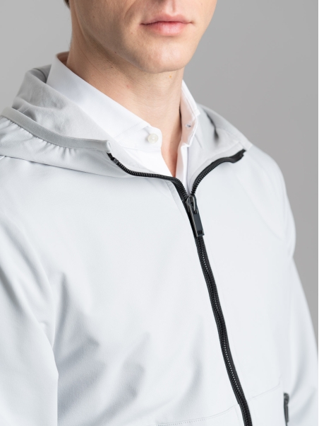 Chaqueta TECNO de hombre con cremallera completa, forro de punto y capucha