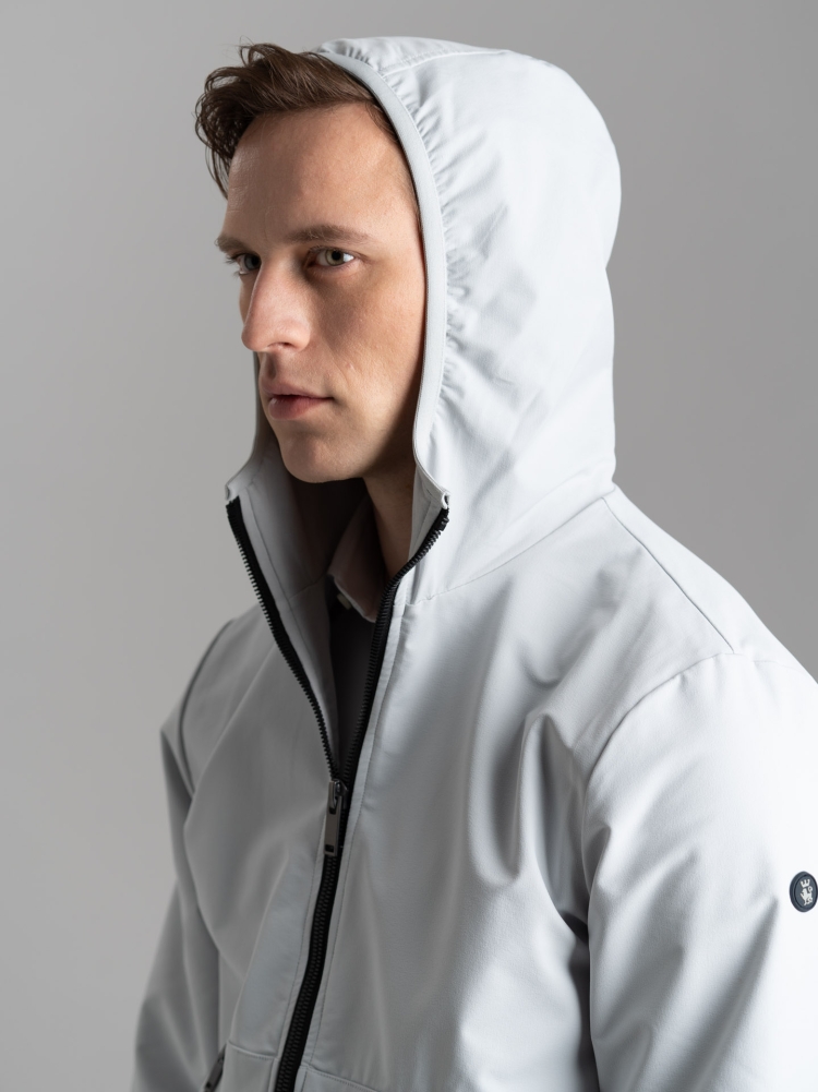 Chaqueta TECNO de hombre con cremallera completa, forro de punto y capucha
