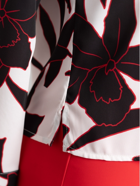 Camisa de mujer de manga larga con estampado de macroflores