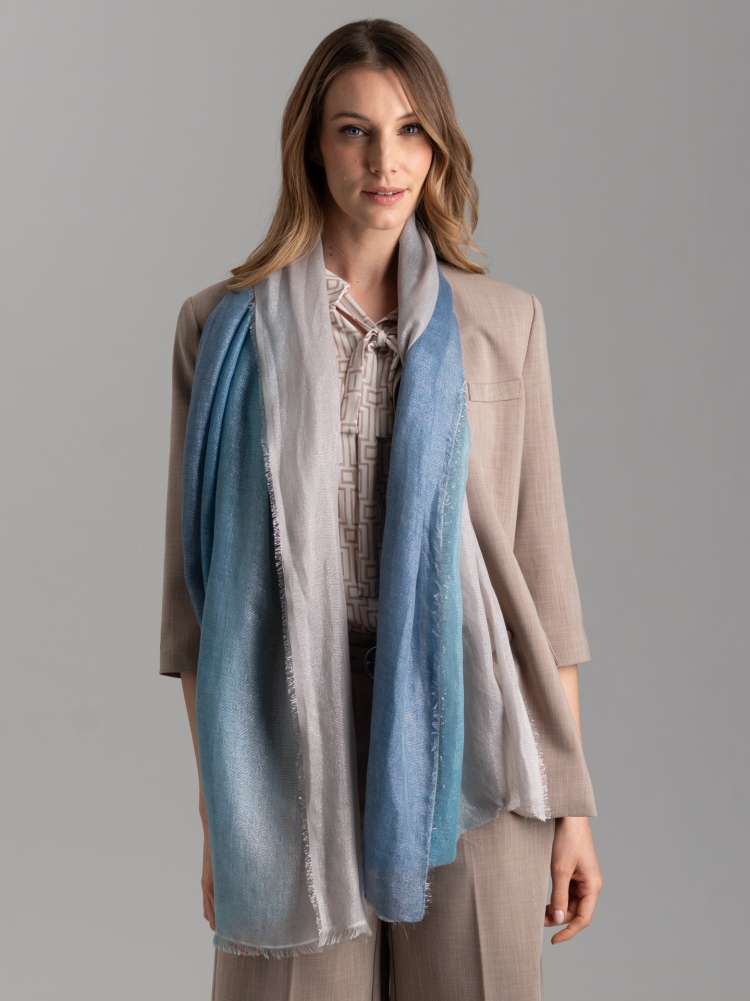 Sciarpa donna con stampa degradé effetto lurex