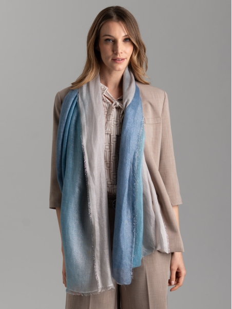 Sciarpa donna con stampa degradé effetto lurex
